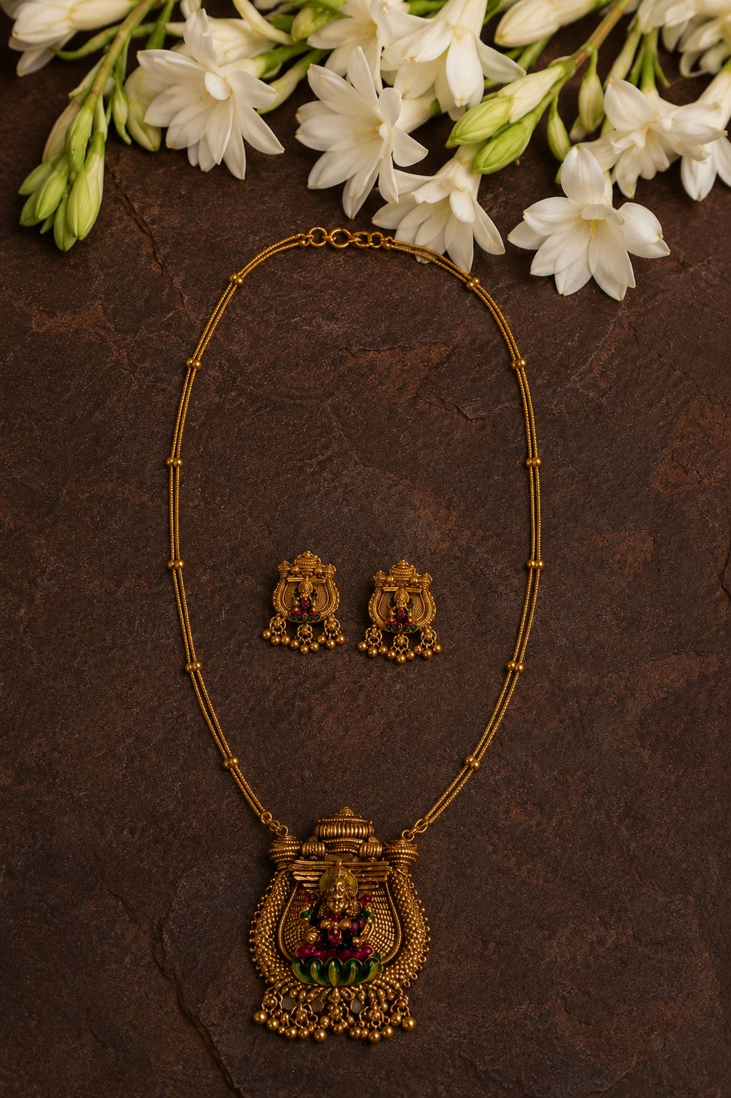 Sacred Lakshmi Kemp Temple Jewellery Set