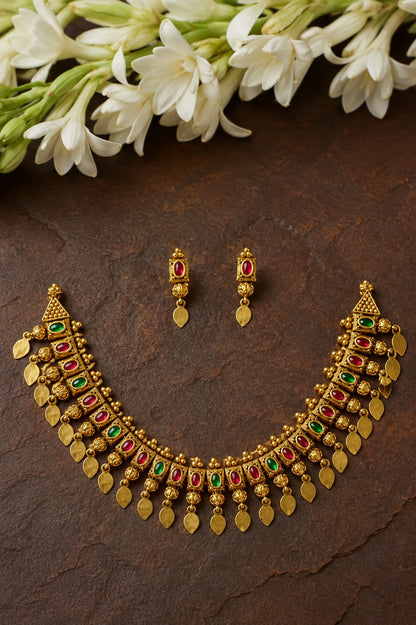 Ilakkathali Ruby & Emerald Choker Set