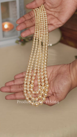 Classic Three Layered Pearl Necklace