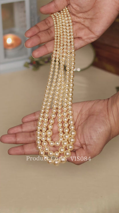 Classic Three Layered Pearl Necklace